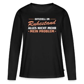 Pension Rente Ruhestand - Frauen Premium Bio Langarmshirt - Schwarz - Vorne - Julia (174cm)