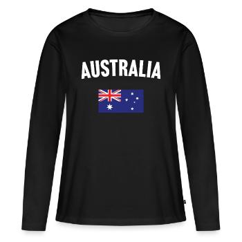 Drapeau de l’Australie - T-shirt manches longues Premium bio Femme - noir - Devant - Julia (174cm)