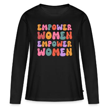 Coloré Responsabiliser les femmes - T-shirt manches longues Premium bio Femme - noir - Devant - Julia (174cm)