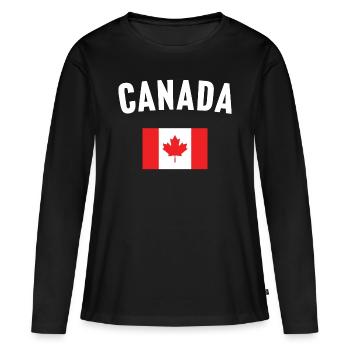 Drapeau du Canada - T-shirt manches longues Premium bio Femme - noir - Devant - Julia (174cm)