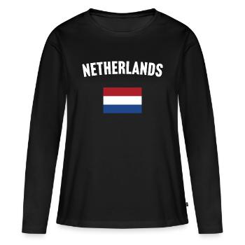 Drapeau néerlandais - T-shirt manches longues Premium bio Femme - noir - Devant - Julia (174cm)