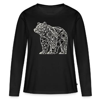 Polygone d’ours - T-shirt manches longues Premium bio Femme - noir - Devant - Julia (174cm)