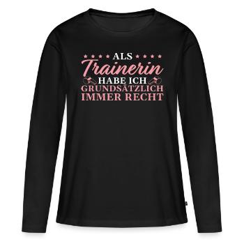 Fußballtrainerin Humor Personal Trainerin - Frauen Premium Bio Langarmshirt - Schwarz - Vorne - Julia (174cm)