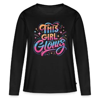 années quatre-vingt-dix - T-shirt manches longues Premium bio Femme - noir - Devant - Julia (174cm)