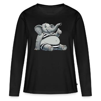 Eléphant en bikini - T-shirt manches longues Premium bio Femme - noir - Devant - Julia (174cm)