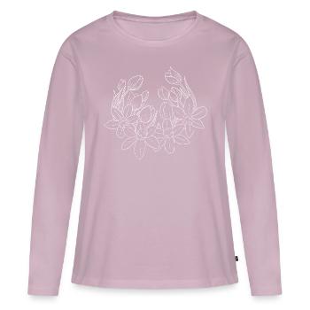 Spring flowers white - Women's Premium Organic Long Sleeve Shirt - dusky pink - Front - Julia (174cm)