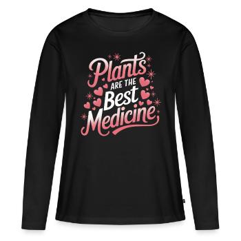 Végétarien Végétalien Végétarien Végétarien - T-shirt manches longues Premium bio Femme - noir - Devant - Julia (174cm)