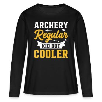 Archery Kid Like A Regular Kid But Cooler - Frauen Premium Bio Langarmshirt - Schwarz - Vorne - Julia (174cm)