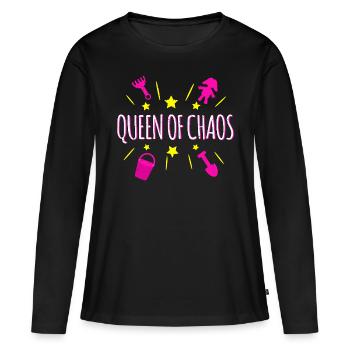Reine du Chaos - T-shirt manches longues Premium bio Femme - noir - Devant - Julia (174cm)