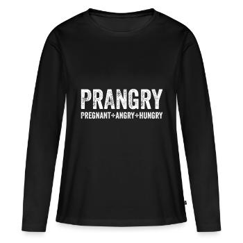 PRANGRY Pregnant Angry Hungry lustiges Geschenk - Frauen Premium Bio Langarmshirt - Schwarz - Vorne - Julia (174cm)