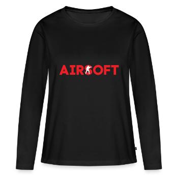 Airsoft Freizeit im Namen - Frauen Premium Bio Langarmshirt - Schwarz - Vorne - Julia (174cm)