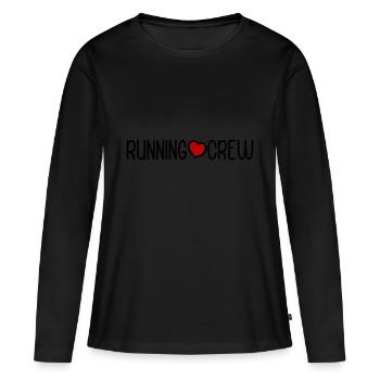 Équipe de course à pied - T-shirt manches longues Premium bio Femme - noir - Devant - Julia (174cm)