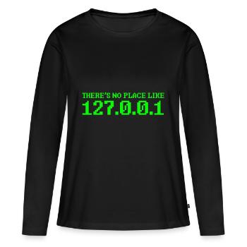 127.0.0.1 ordinateur nerd outsider informatique science - T-shirt manches longues Premium bio Femme - noir - Devant - Julia (174cm)