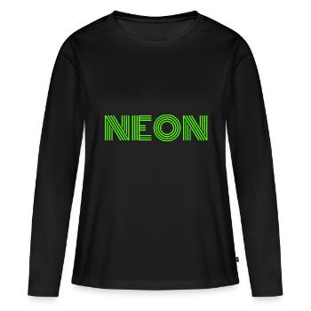 vert fluo - T-shirt manches longues Premium bio Femme - noir - Devant - Julia (174cm)