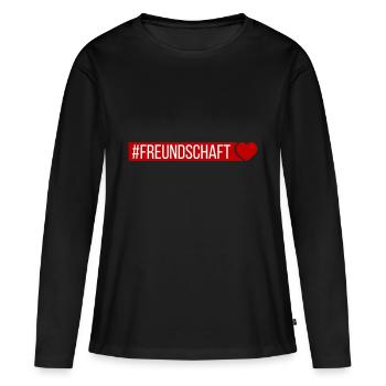 Cœur d’amitié - T-shirt manches longues Premium bio Femme - noir - Devant - Julia (174cm)