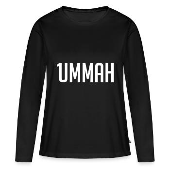 1ummah WHT - T-shirt manches longues Premium bio Femme - noir - Devant - Julia (174cm)