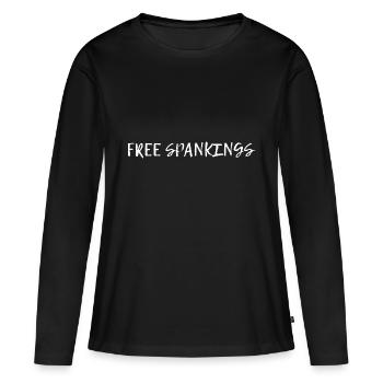 Fessées gratuites 2 - T-shirt manches longues Premium bio Femme - noir - Devant - Julia (174cm)