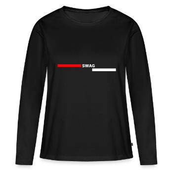 SWAG - T-shirt manches longues Premium bio Femme - noir - Devant - Julia (174cm)