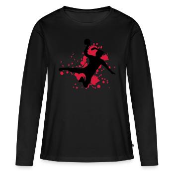 handball - T-shirt manches longues Premium bio Femme - noir - Devant - Julia (174cm)