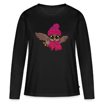 Frost Owl Frostbite Autumn Winter - Women's Premium Organic Long Sleeve Shirt - black - Front - Julia (174cm)