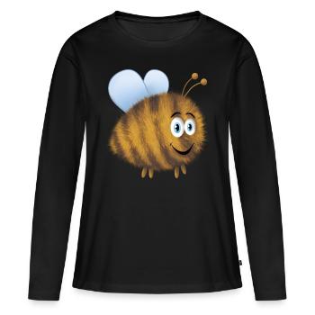 Drôle de bourdon - T-shirt manches longues Premium bio Femme - noir - Devant - Julia (174cm)