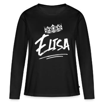 TEST ELISA - T-shirt manches longues Premium bio Femme - noir - Devant - Julia (174cm)