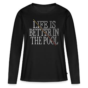 nageur idée cadeau d’anniversaire idée cadeau idée cadeau - T-shirt manches longues Premium bio Femme - noir - Devant - Julia (174cm)