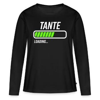 Tante Loading Ladebalken - Frauen Premium Bio Langarmshirt - Schwarz - Vorne - Julia (174cm)