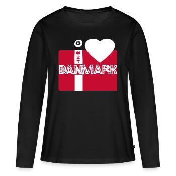 Dänemark - Frauen Premium Bio Langarmshirt - Schwarz - Vorne - Julia (174cm)