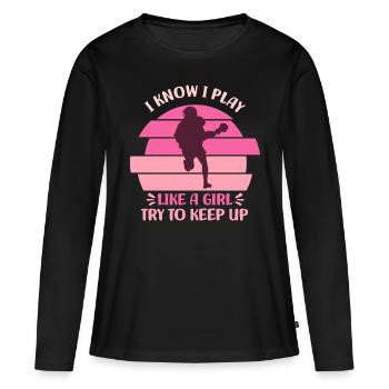 Lacrosse - T-shirt manches longues Premium bio Femme - noir - Devant - Julia (174cm)