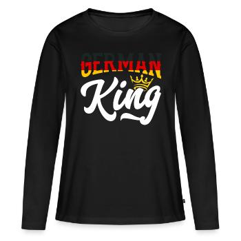 German King Germany German Flag - Frauen Premium Bio Langarmshirt - Schwarz - Vorne - Julia (174cm)
