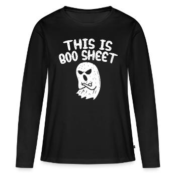 This is Boo Sheet - Women's Premium Organic Long Sleeve Shirt - black - Front - Julia (174cm)