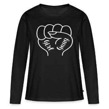 Gang de filles - T-shirt manches longues Premium bio Femme - noir - Devant - Julia (174cm)