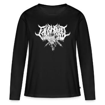 Ange déchu Ange déchu Lucifer Mains Logo - T-shirt manches longues Premium bio Femme - noir - Devant - Julia (174cm)