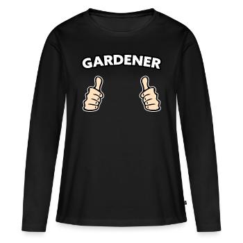 Gärtner Hobbygärtner Geschenkidee - Frauen Premium Bio Langarmshirt - Schwarz - Vorne - Julia (174cm)