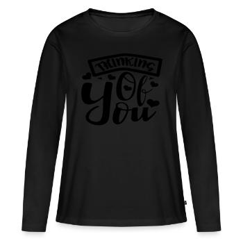 Thinking of you - Frauen Premium Bio Langarmshirt - Schwarz - Vorne - Julia (174cm)
