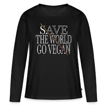 veganism birthday present statement present idea - Women's Premium Organic Long Sleeve Shirt - black - Front - Julia (174cm)