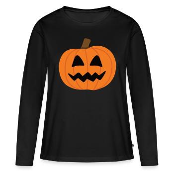 Pumpkin - Women's Premium Organic Long Sleeve Shirt - black - Front - Julia (174cm)