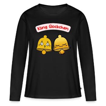 Glöckchen Glocken - Frauen Premium Bio Langarmshirt - Schwarz - Vorne - Julia (174cm)