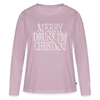 Buvez Dork Santa Addicted Beach Holiday - T-shirt manches longues Premium bio Femme - rose poudré - Devant - Julia (174cm)