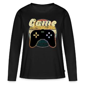 Console - Women's Premium Organic Long Sleeve Shirt - black - Front - Julia (174cm)