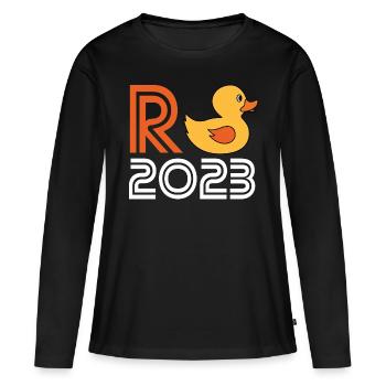 Pension 2023 - Farewell - Pension Retirement - Women's Premium Organic Long Sleeve Shirt - black - Front - Julia (174cm)
