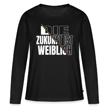 frauenpower lustig donald  die welt statement - Frauen Premium Bio Langarmshirt - Schwarz - Vorne - Julia (174cm)