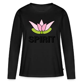 SPIRIT - T-shirt manches longues Premium bio Femme - noir - Devant - Julia (174cm)