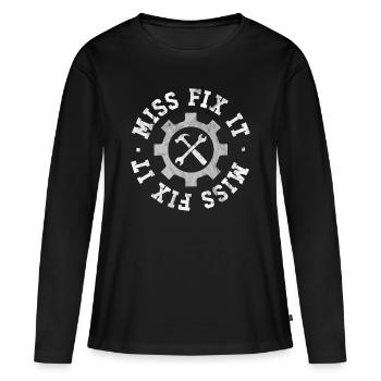 Miss Fix It - Women's Premium Organic Long Sleeve Shirt - black - Front - Julia (174cm)