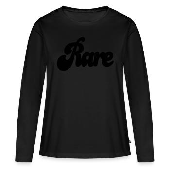 Selten - Frauen Premium Bio Langarmshirt - Schwarz - Vorne - Julia (174cm)