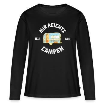 Mir reichts ich geh campen - Wohnwagen Wohnmobil - Frauen Premium Bio Langarmshirt - Schwarz - Vorne - Julia (174cm)
