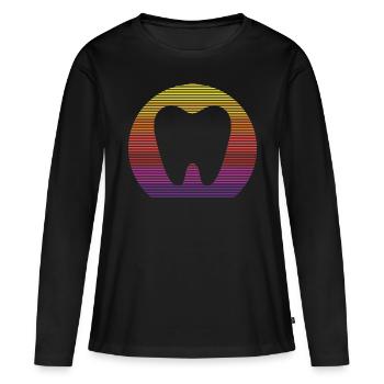 retro style colourful composition design - Women's Premium Organic Long Sleeve Shirt - black - Front - Julia (174cm)