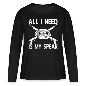 Spearfishing Spearfisher Spear Fisher - Women's Premium Organic Long Sleeve Shirt - black - Front - Julia (174cm)