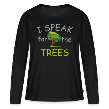 I speak for the trees - Women's Premium Organic Long Sleeve Shirt - black - Front - Julia (174cm)